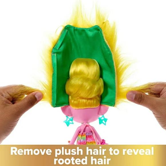 DreamWorks Trolls Doll with Pink and Yellow Hair - Picture 3 of 6